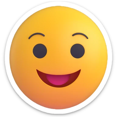 3D smiley emoji, round shape, student talking with teacher, green color, interested face sticker