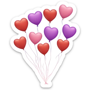 Heart balloons sticker