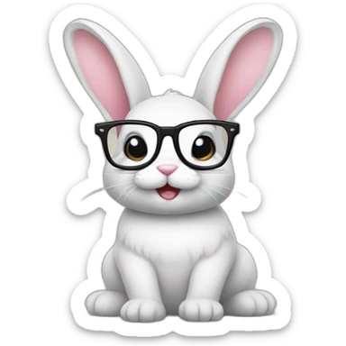 bunny and glasses sticker