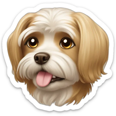 Maltese dog gold brown sticker