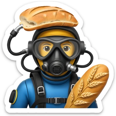 Bread in scuba diving gear sticker