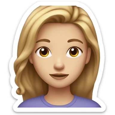 girl with long light brown hair and blue eyes sticker