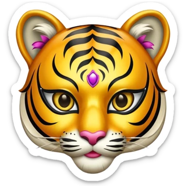 tiger with glamorous masquerade mask sticker