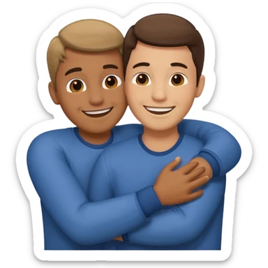 two guys hugging sticker