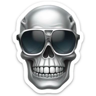 Skeleton made out of Crome with sunglasses  sticker