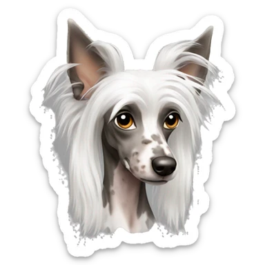 Chinese Crested Dog White sticker