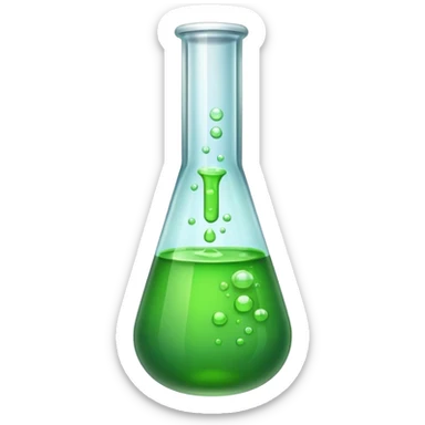 test tube with green liquid sticker