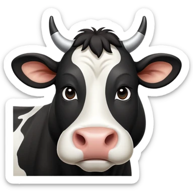 cinematic-noble-black-and-white-cow-portrait-emoji,-poised-and-regal,-with-a-large,-sturdy-build-and-a-striking,-well-groomed-coat-of-pure-black-accented-by-crisp-white-patches,-deep-set-soulful-brown-eyes,-simplified-yet-sharp-and-sophisticated sticker