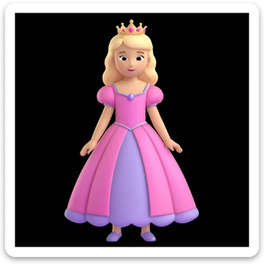 girls in a princess dress sticker