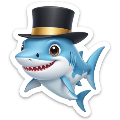baby Shark with a top hat sticker