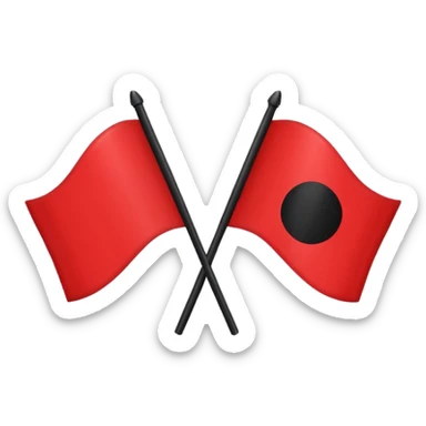 Creat an flag win red and black colour only colour not designs half in red and another half in black  by dividing equaly single flag sticker