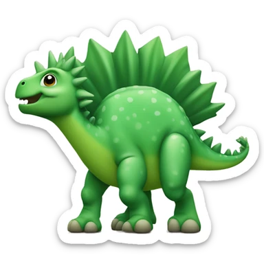 Cute Green stegosaurus looking to the right sticker