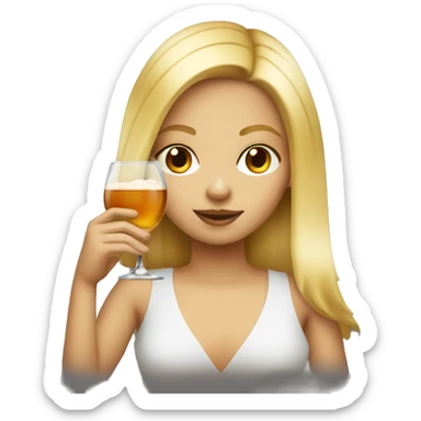 Blonde girl drinking amaretto sour sticker