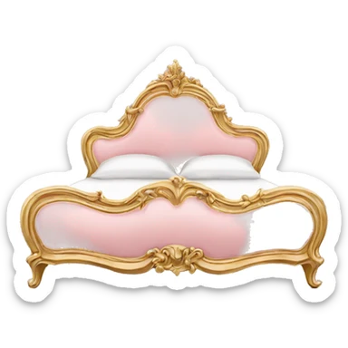 vintage pink and gold rococo bed sticker