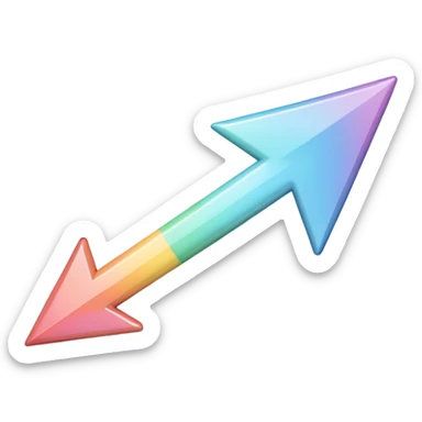 Pastel rainbow arrow pointing left sticker