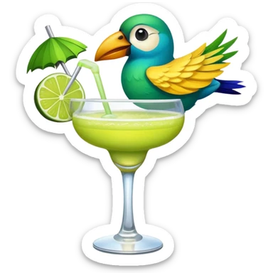 bird having margarita sticker