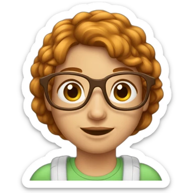 Een meisje met bruin haar en een doorzichtige bril sticker