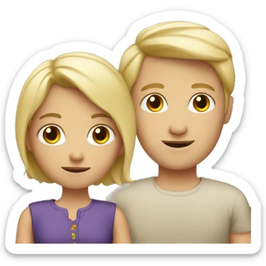 blonde european family sticker