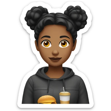 Brown skin girl black hair mcdonald’s  sticker