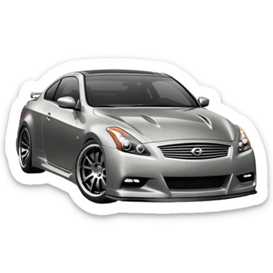 G37 coupe car lowered with dark mags are 10.5 darksliver car  sticker