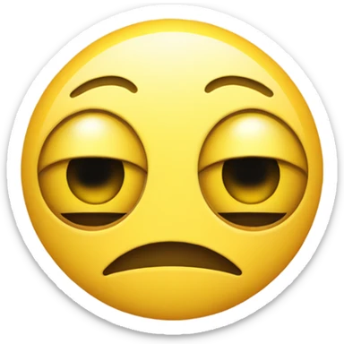 Yellow circle head with one eye half closed and the other eye open with a smiling mouth sticker