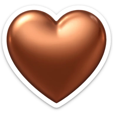 heart with a metallic copper finish sticker