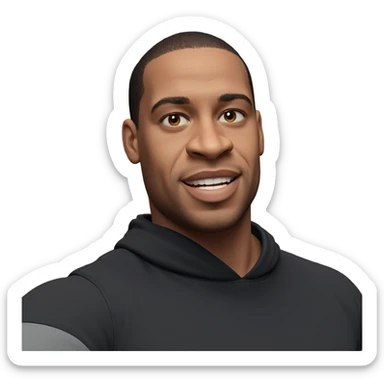 smiling boy by brick wall sticker