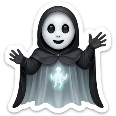 halloween ghost with black costumes  sticker