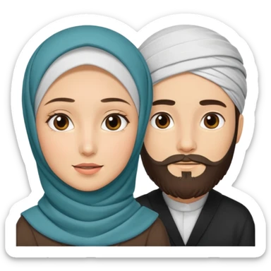 Hijabi girl with beard boy sticker