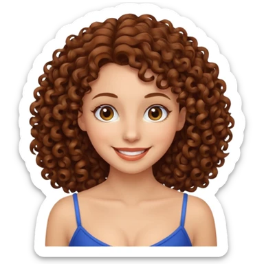 Femme cheveux bouclée brun décolleté  sticker