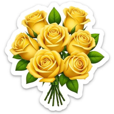Bouquet of yellow roses sticker