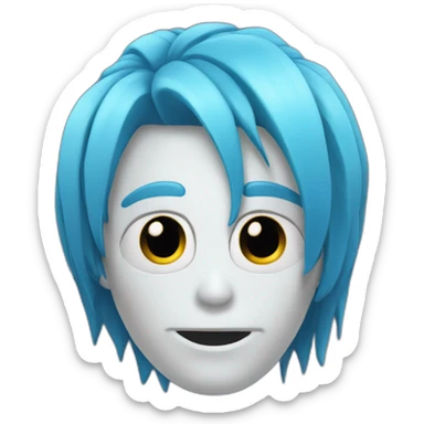 Tête de mort bleue avec des cheveux sticker