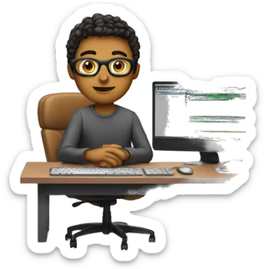 video editor with the desk and setup sticker