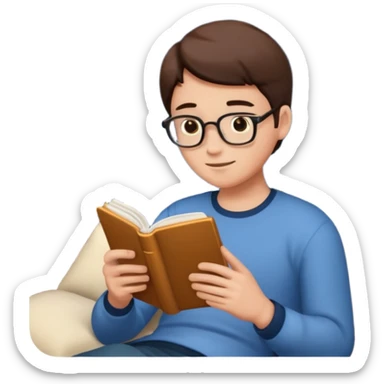 adult learning with a book in the night sticker