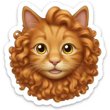 ginger cat with curly hair sticker
