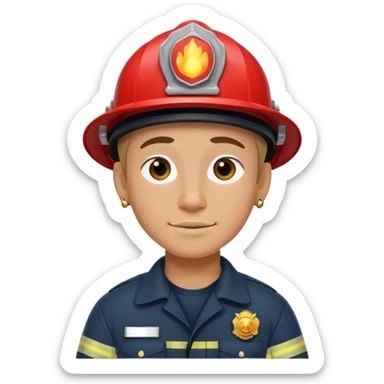 Fireman with big earrings  sticker