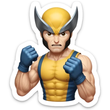regular human fist with metal claws coming out (wolverine fist) sticker