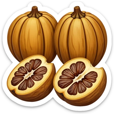 date fruit cut in half showing the pit sticker