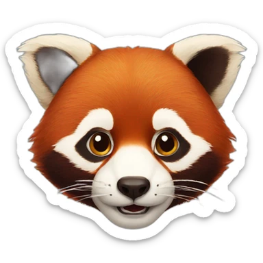 Red panda face sticker