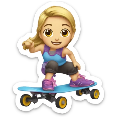 Patinadora sobre 4 ruedas sticker