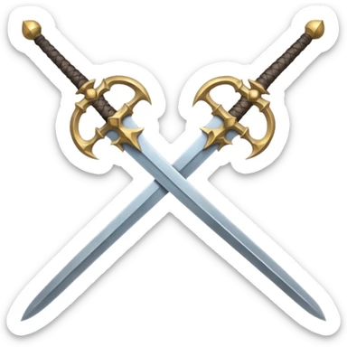  two sword cross, world of war craft style sticker