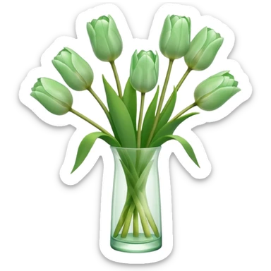 pastel green tulips sticker