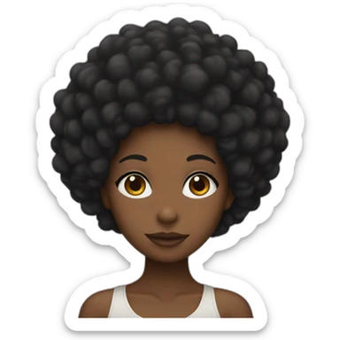 black girl with afro sticker