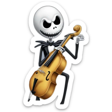 Jack skellington play trombone sticker