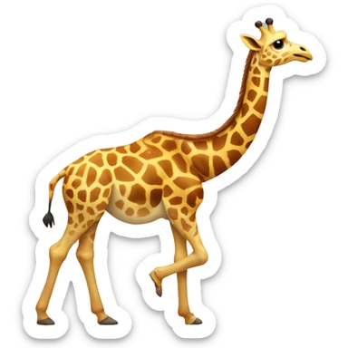A giraffe with chicken head and ostrich legs  sticker