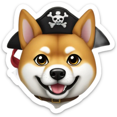 shiba pirate wanted poster sticker