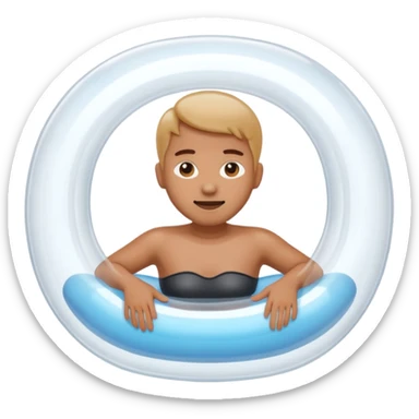 person floating in a tube sticker