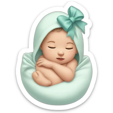 Newborn with a bow sticker
