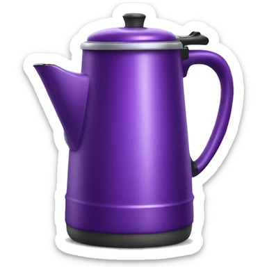 Realistic purple camping coffee pot isolated. sticker