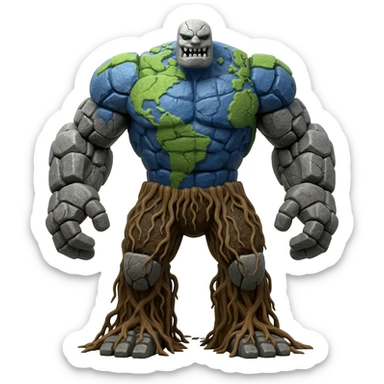 a full body Earth Golem sticker
